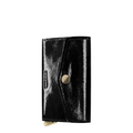 Lieblingstasche Envelope Premium Naplak black patent leather card holder with a gold snap button closure