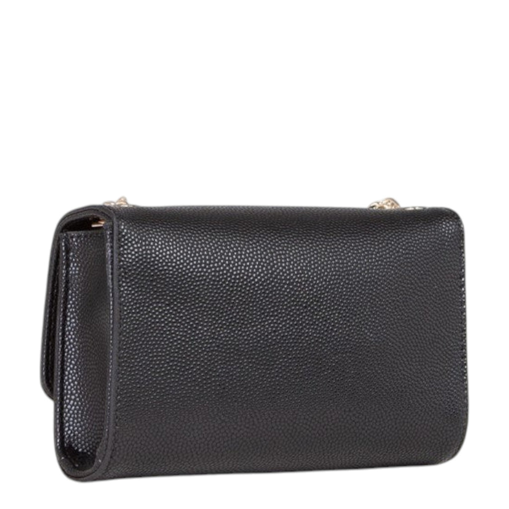 Lieblingstasche black pebbled leather Pochette Divina clutch with gold chain strap.