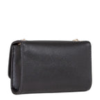 Lieblingstasche black pebbled leather Pochette Divina clutch with gold chain strap.