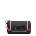Lieblingstasche AEVOR black wash pack with purple piping, orange accents, and a side carry handle