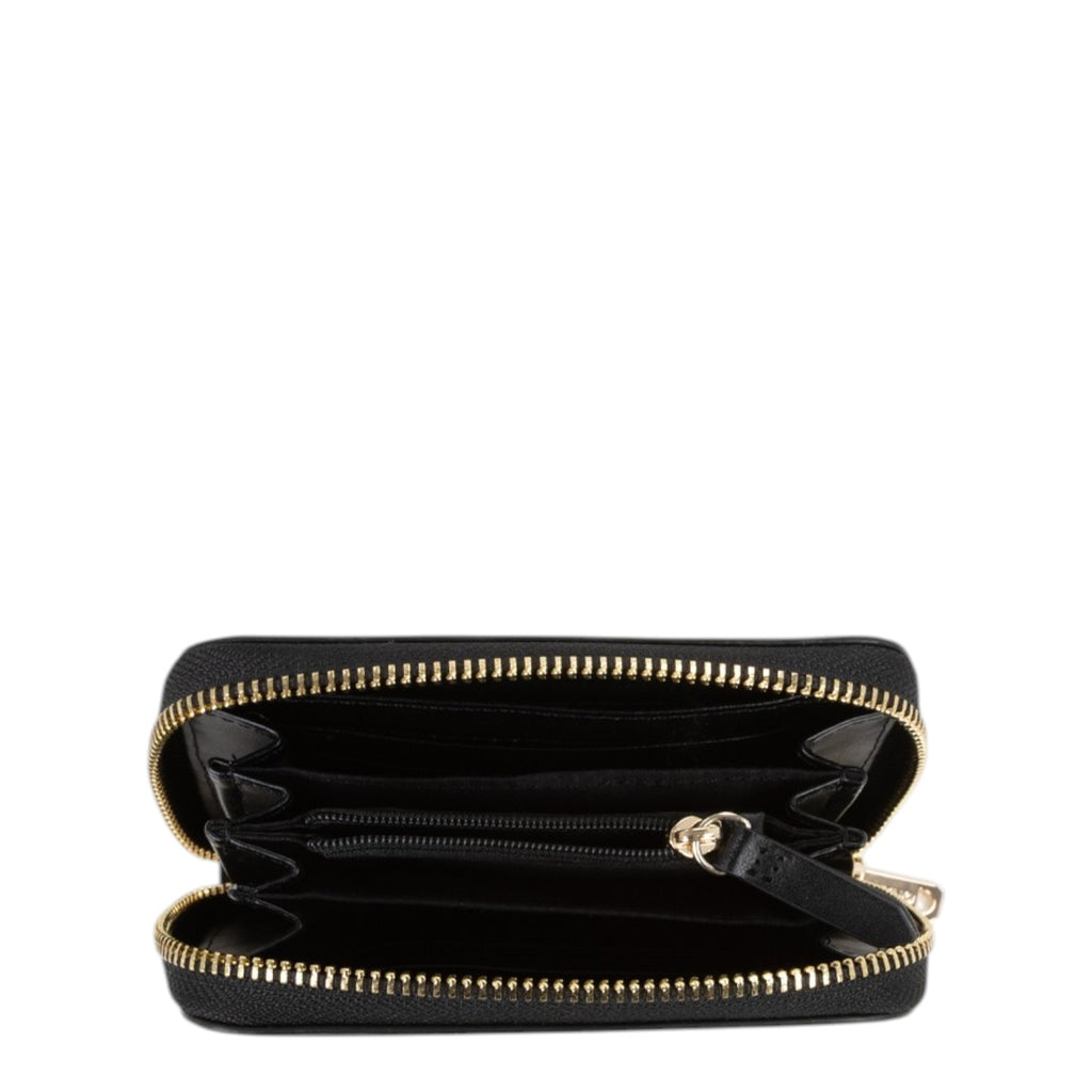 Lieblingstasche black zip around wallet Clio Re with gold hardware and multiple interior compartments.