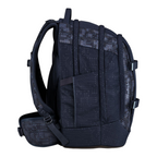 Lieblingstasche ergonomic school backpack in dark blue with a circuit board pattern, side view
