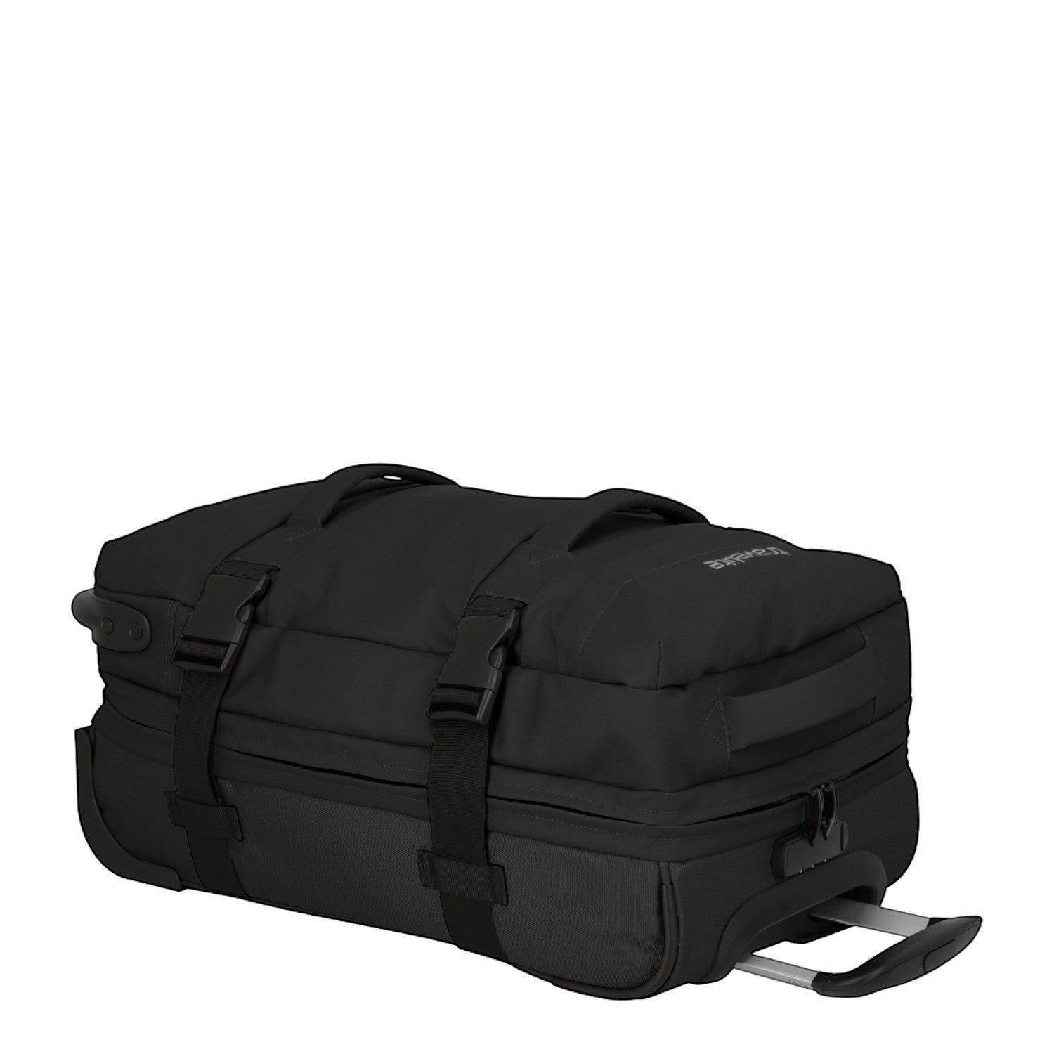 Lieblingstasche BOLONIA S black rolling travel bag with telescopic handle and compression straps