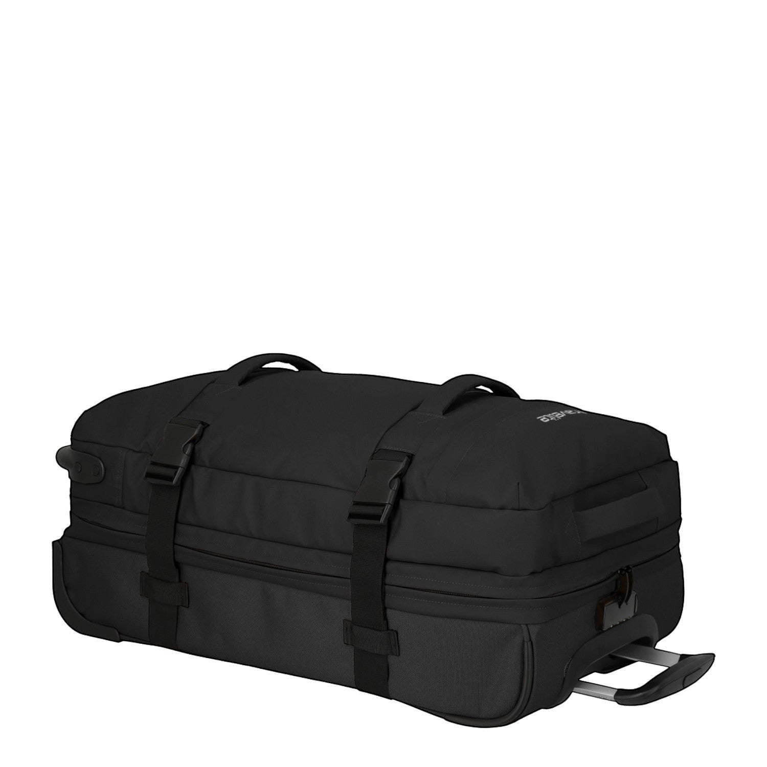Lieblingstasche BOLONIA M black wheeled travel bag with compression straps and durable fabric.
