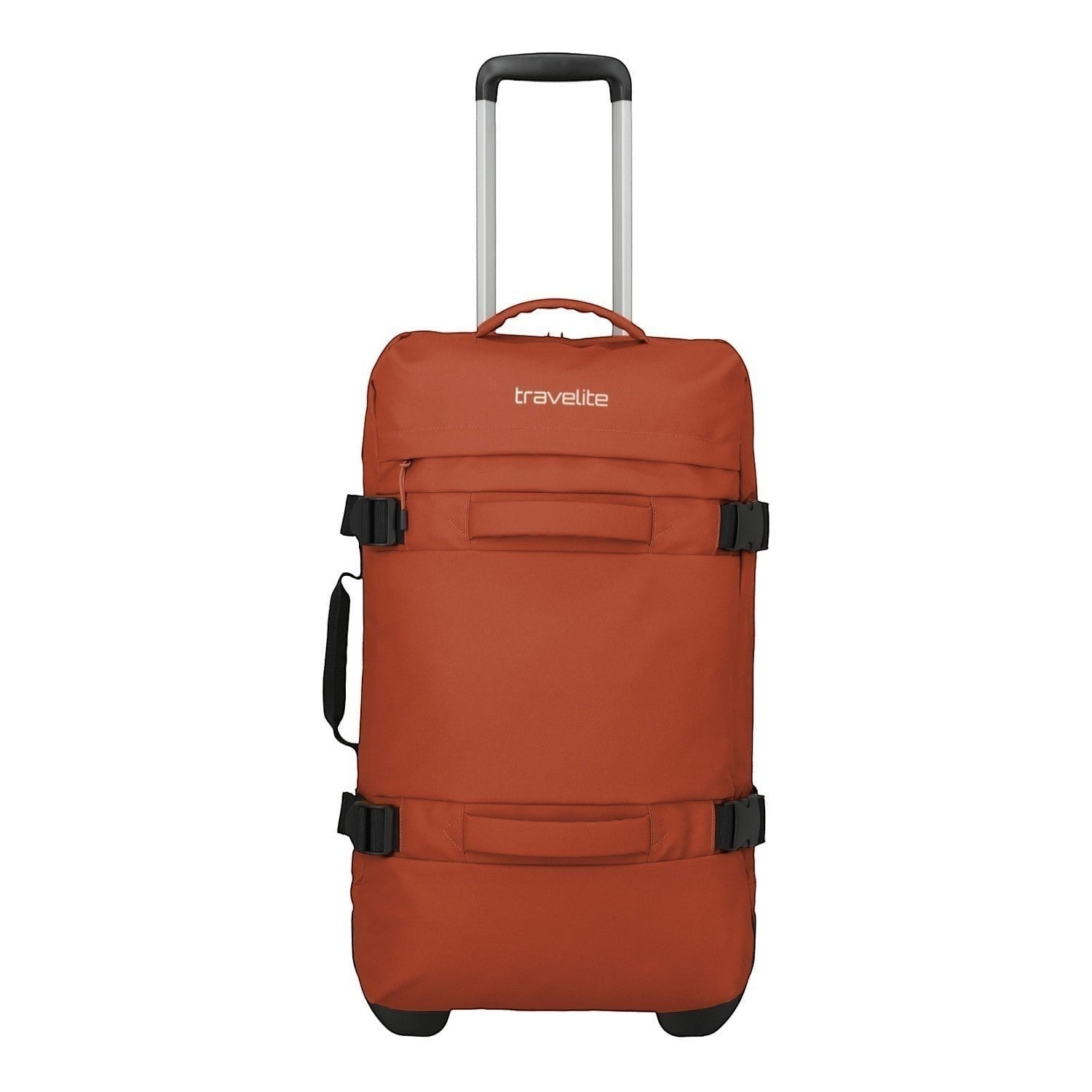 Lieblingstasche BOLONIA M travel bag in burnt orange, with wheels and retractable handle.
