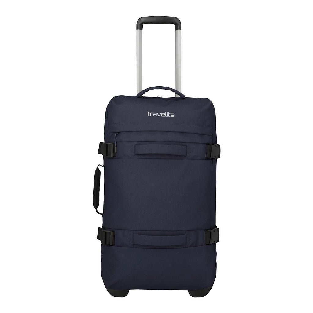 Lieblingstasche BOLONIA M navy blue rolling travel bag with telescopic handle and compression straps.