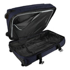 Lieblingstasche BOLONIA M navy blue rolling travel bag with interior compartments and straps.