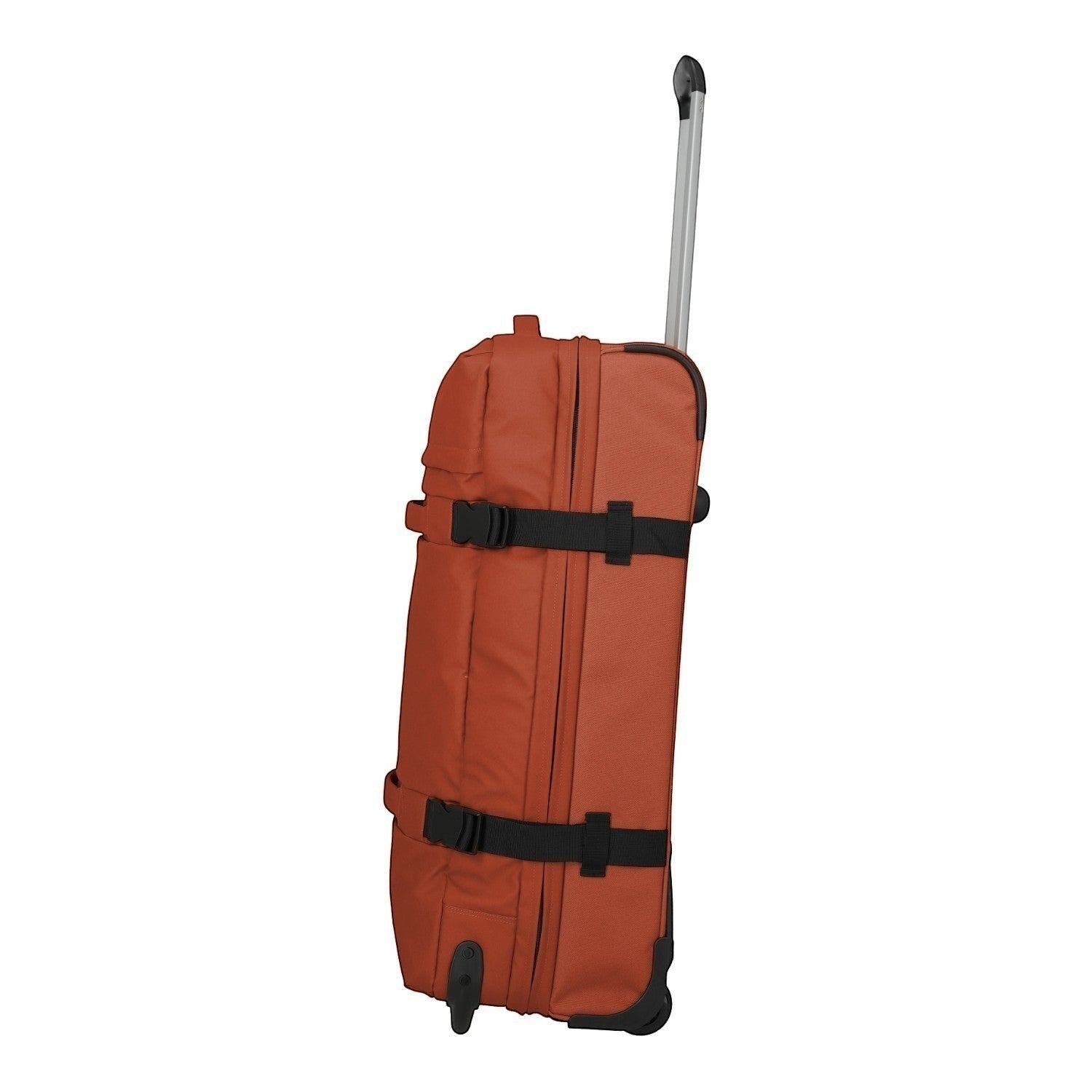 Lieblingstasche BOLONIA L orange rolling travel bag with black straps and telescopic handle.