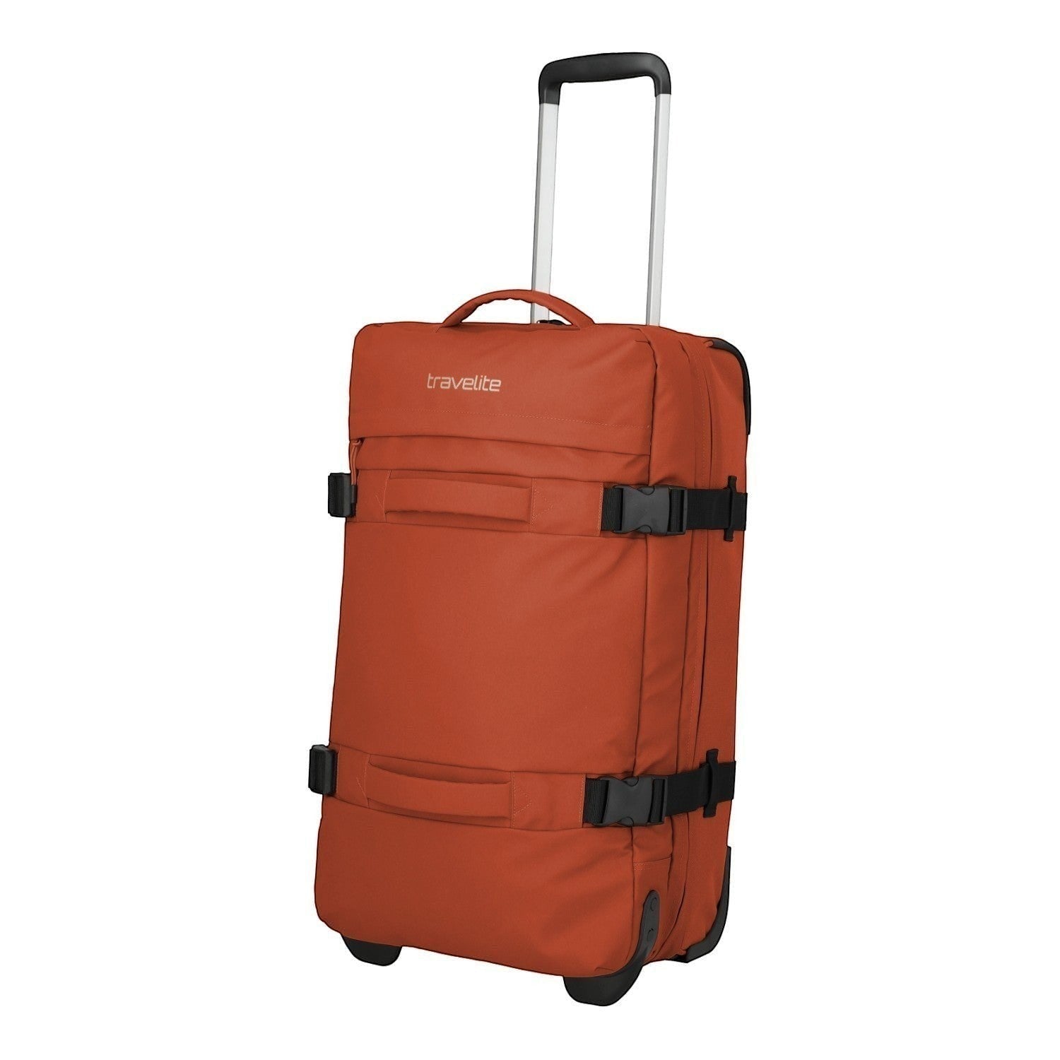 Lieblingstasche BOLONIA M orange rolling travel bag with telescopic handle and compression straps.