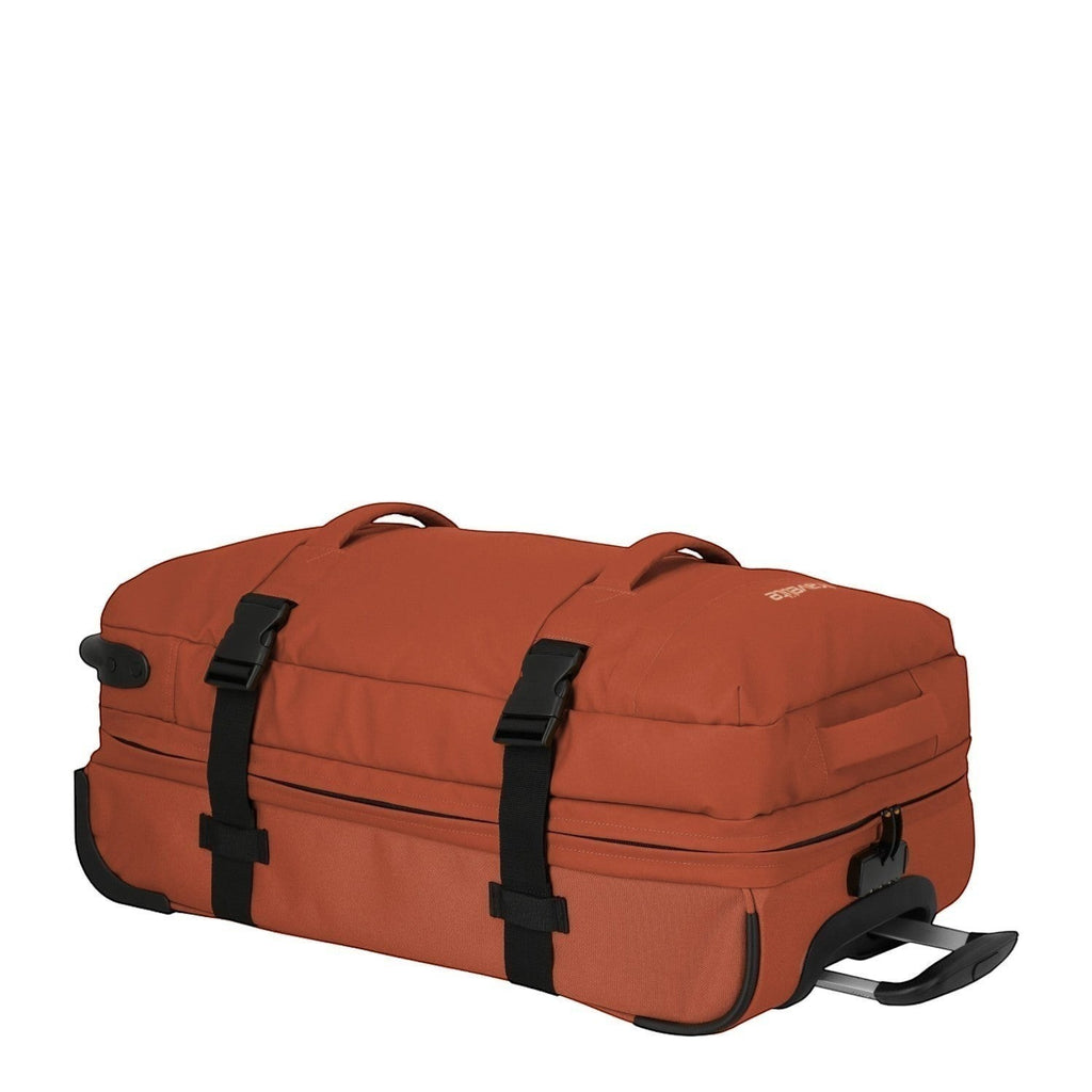 Lieblingstasche BOLONIA M orange rolling travel bag with black straps and wheels