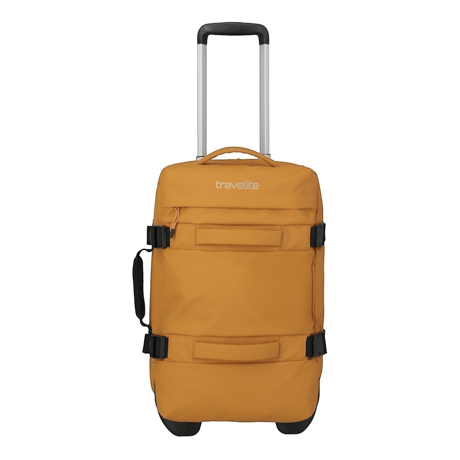 Lieblingstasche BOLONIA S yellow wheeled travel bag with telescopic handle and side straps.