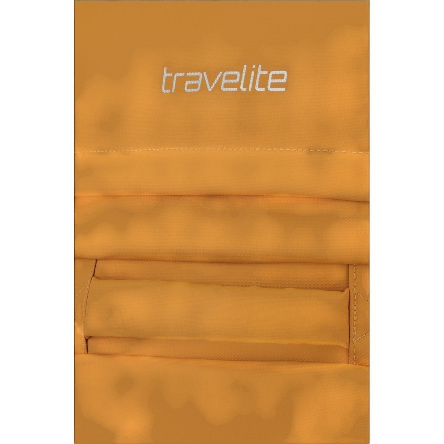 Lieblingstasche BOLONIA M wheeled travel bag in mustard yellow with padded handle and stitched details.