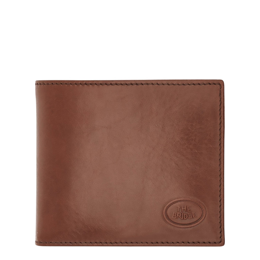 Lieblingstasche bi-fold wallet in brown leather with embossed logo detail.