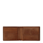 Lieblingstasche brown leather bi-fold wallet with multiple card slots and coin pocket.