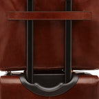 Lieblingstasche brown leather business bag with telescopic handle and strap detail
