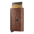 Lieblingstasche Envelope Vintage brown leather card protector wallet with snap button closure and card slots