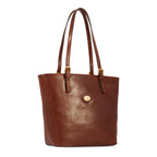 Lieblingstasche brown leather shopping bag, 26 cm, with double handles and gold-tone hardware.