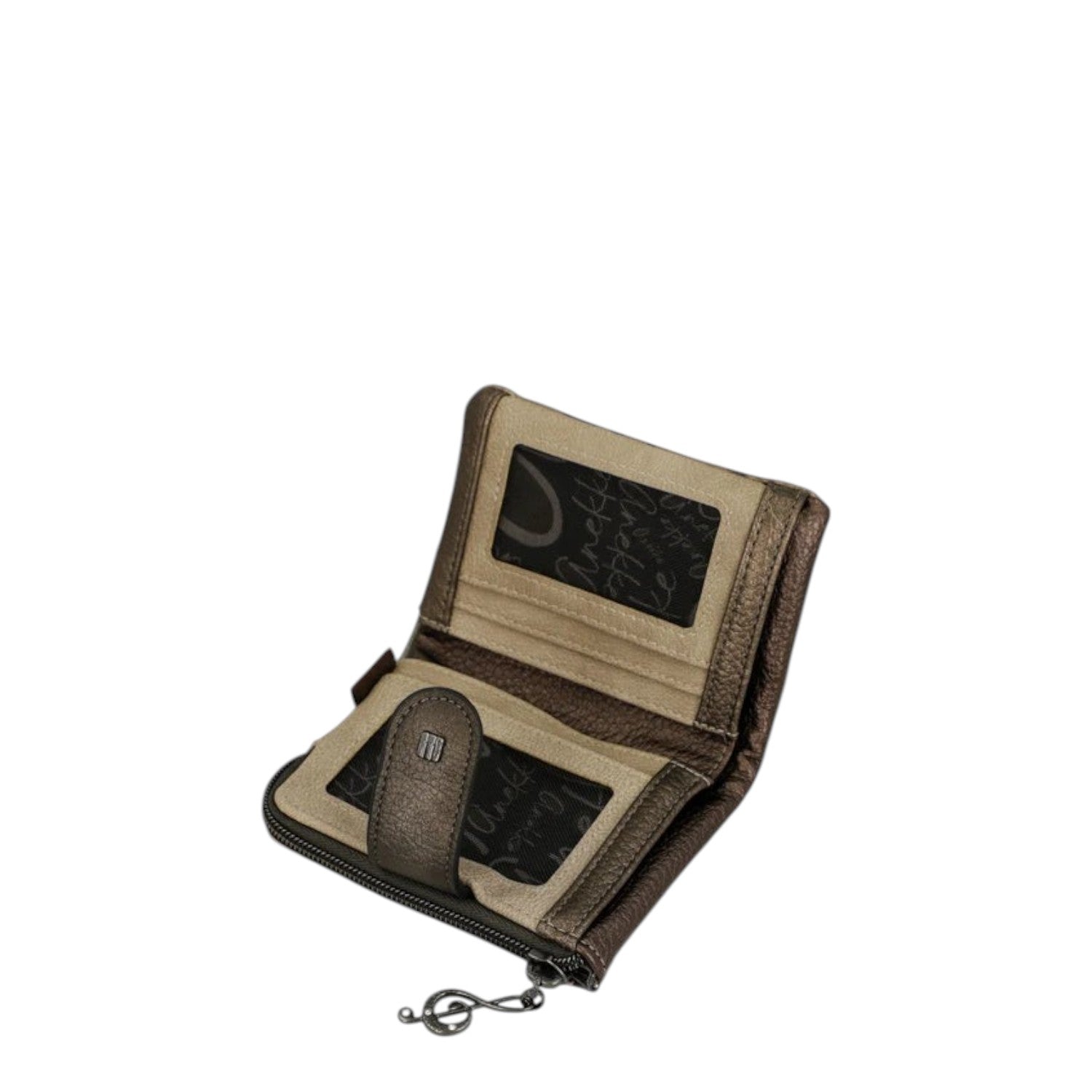 Lieblingstasche brown leather wallet with a snap button closure and interior card slots