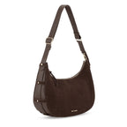 Lieblingstasche Lifetime Sister Suede M dark brown hobo bag with adjustable strap and textured leather side panels