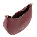 Lieblingstasche Alexia hobo bag in burgundy pebbled leather with gold hardware and zip closure.