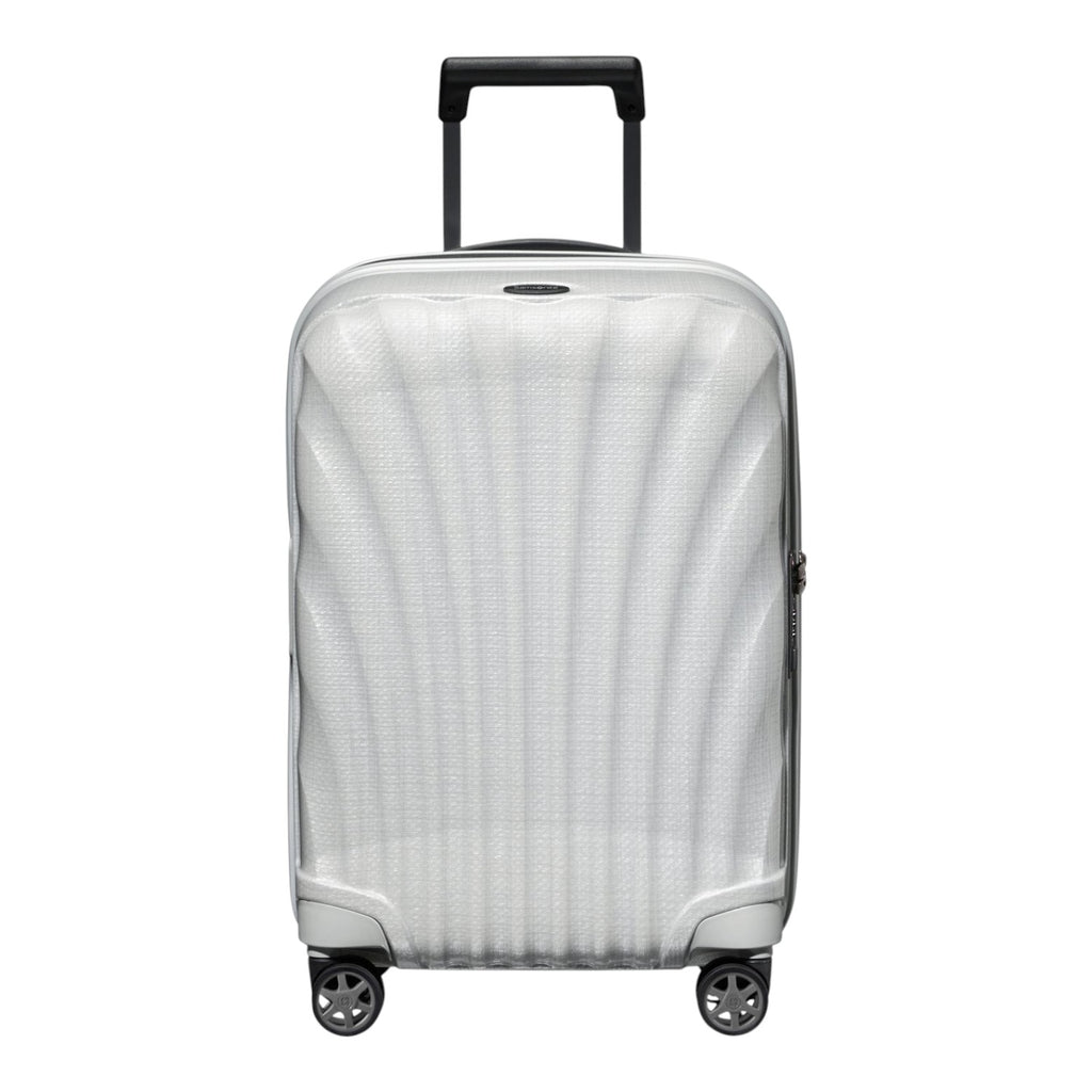 Lieblingstasche C-Lite Spinner 55/20 Exp carry-on suitcase in off-white with a textured shell and four wheels.