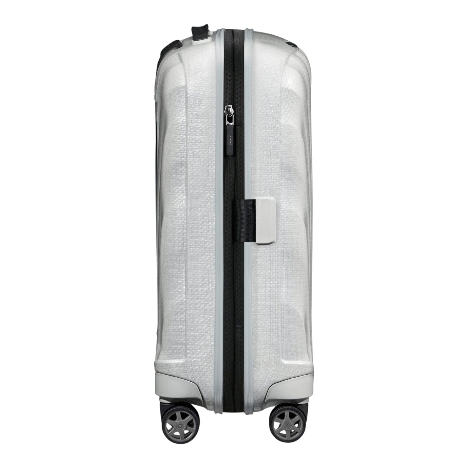 Lieblingstasche C-Lite Spinner 55/20 Exp carry-on suitcase in off-white with a textured hard shell and side view