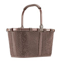 Lieblingstasche Carrybag shopping basket in brown teddy fleece fabric with a sturdy aluminium handle