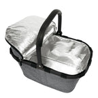 Lieblingstasche Carrybag Iso insulated shopping basket in grey with silver thermal lining and black handle