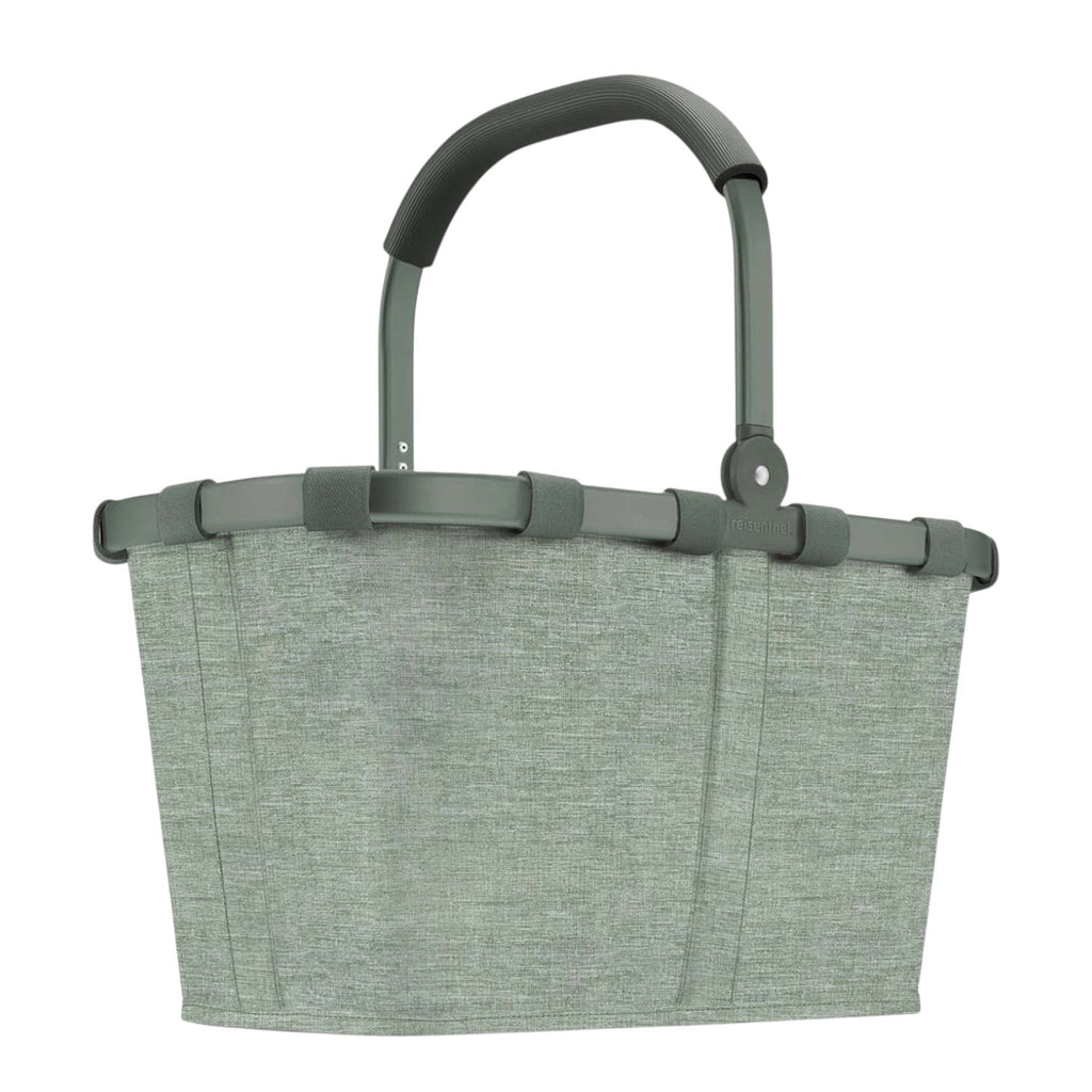 Lieblingstasche Carrybag shopping basket in sage green with a soft-grip aluminium handle and foldable design.