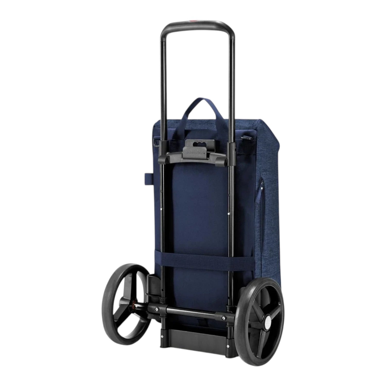 Lieblingstasche citycruiser bag and rack in navy blue with a sturdy black telescopic handle and two large wheels