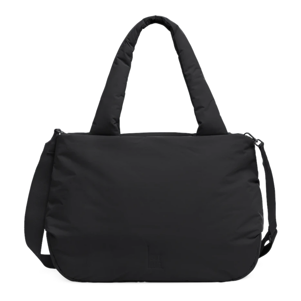 Lieblingstasche Cloud Horizon black padded tote bag with wide shoulder straps and minimalist design