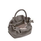 Lieblingstasche Cool Companion Suede S grey suede handbag with a soft gathered design and top handle