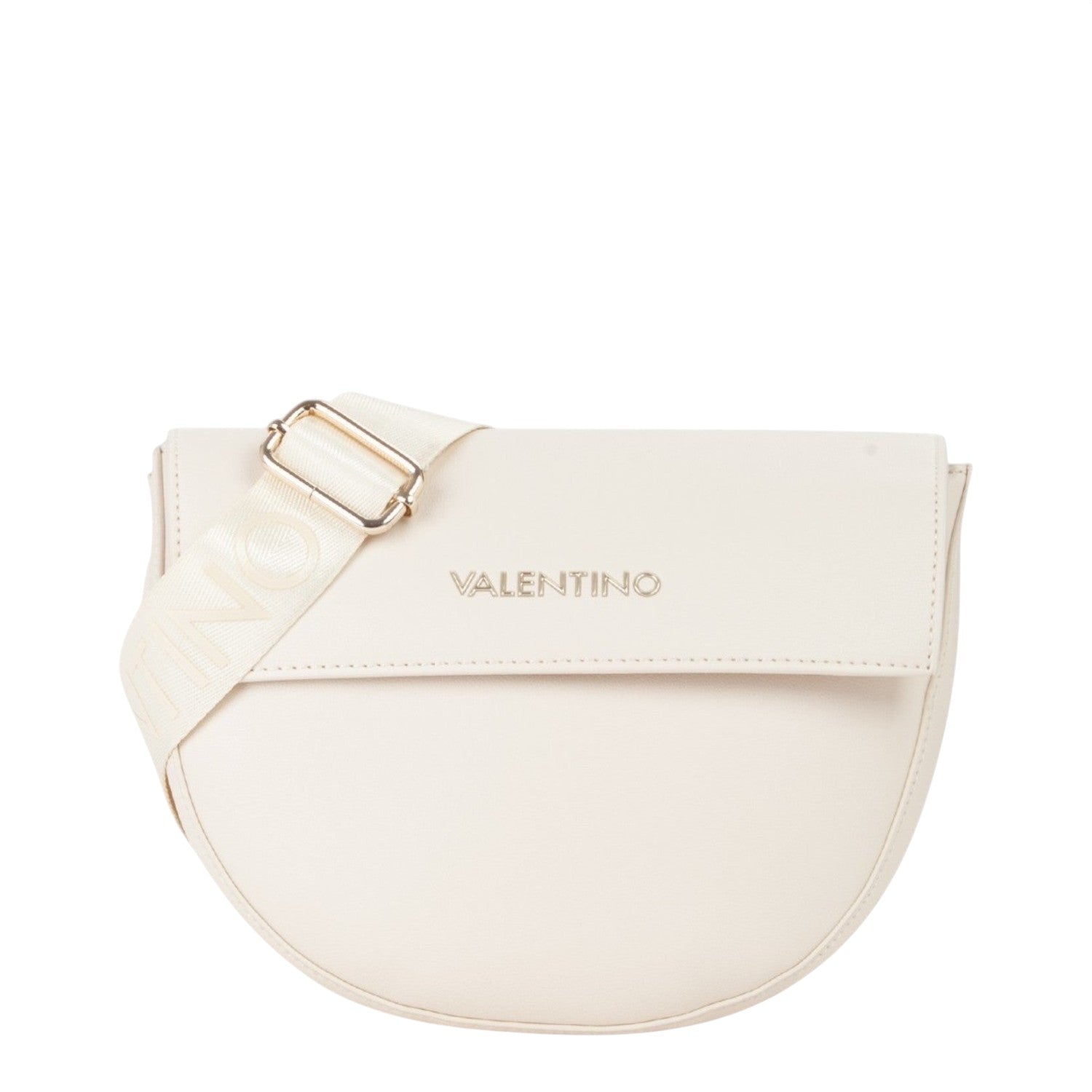 Lieblingstasche Flap Bag Bigs cream leather crossbody bag with adjustable logo strap.