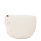 Lieblingstasche cream leather flap bag with curved silhouette and subtle stitching.