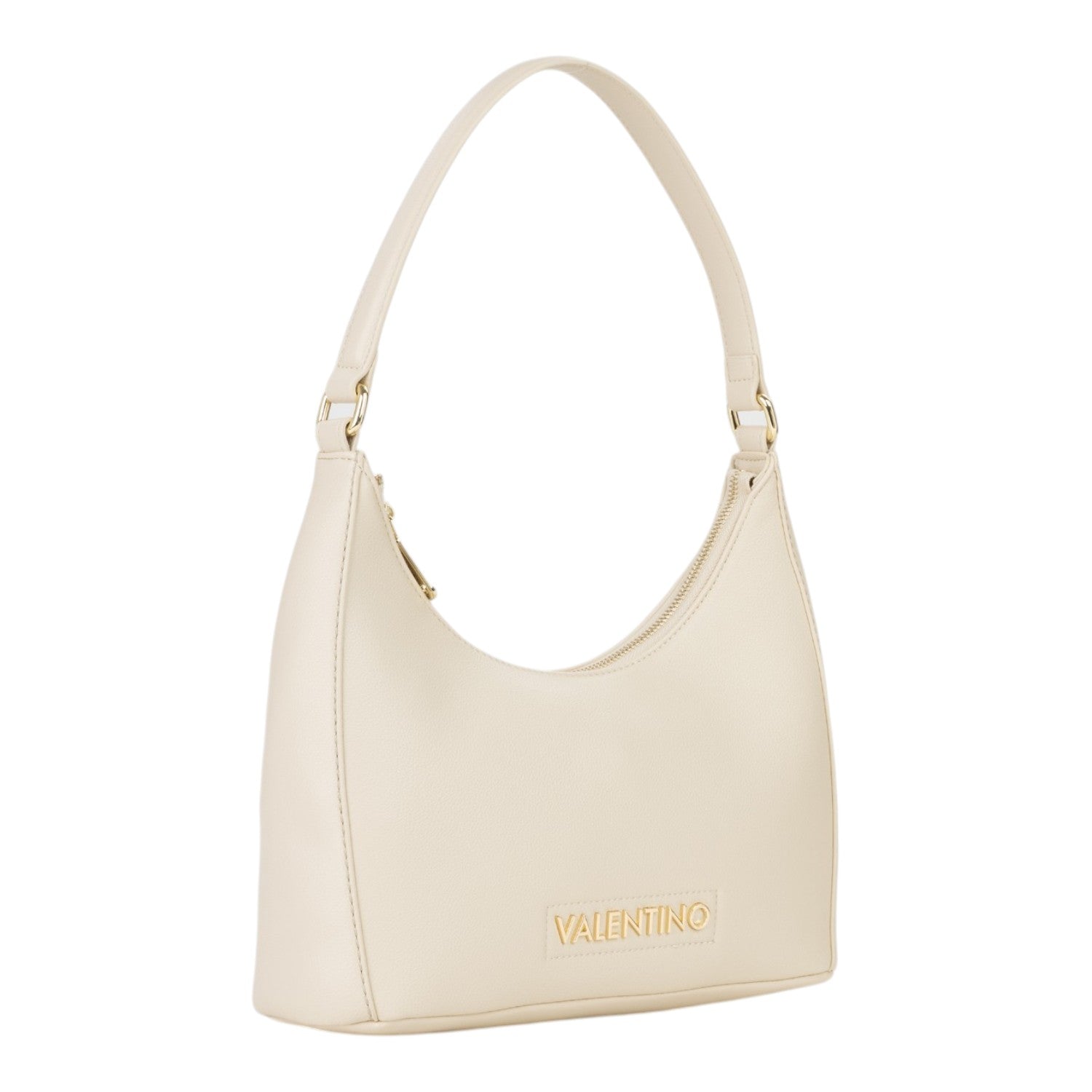 Lieblingstasche Aury Re cream leather hobo bag with gold hardware and embossed logo.