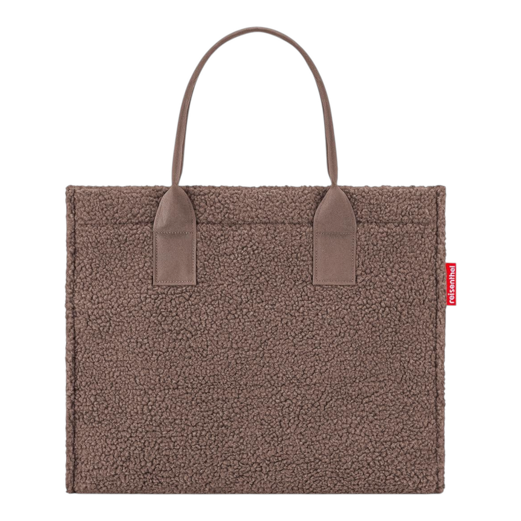 Lieblingstasche Daily Shopper tote bag in brown teddy fleece material with matching shoulder straps