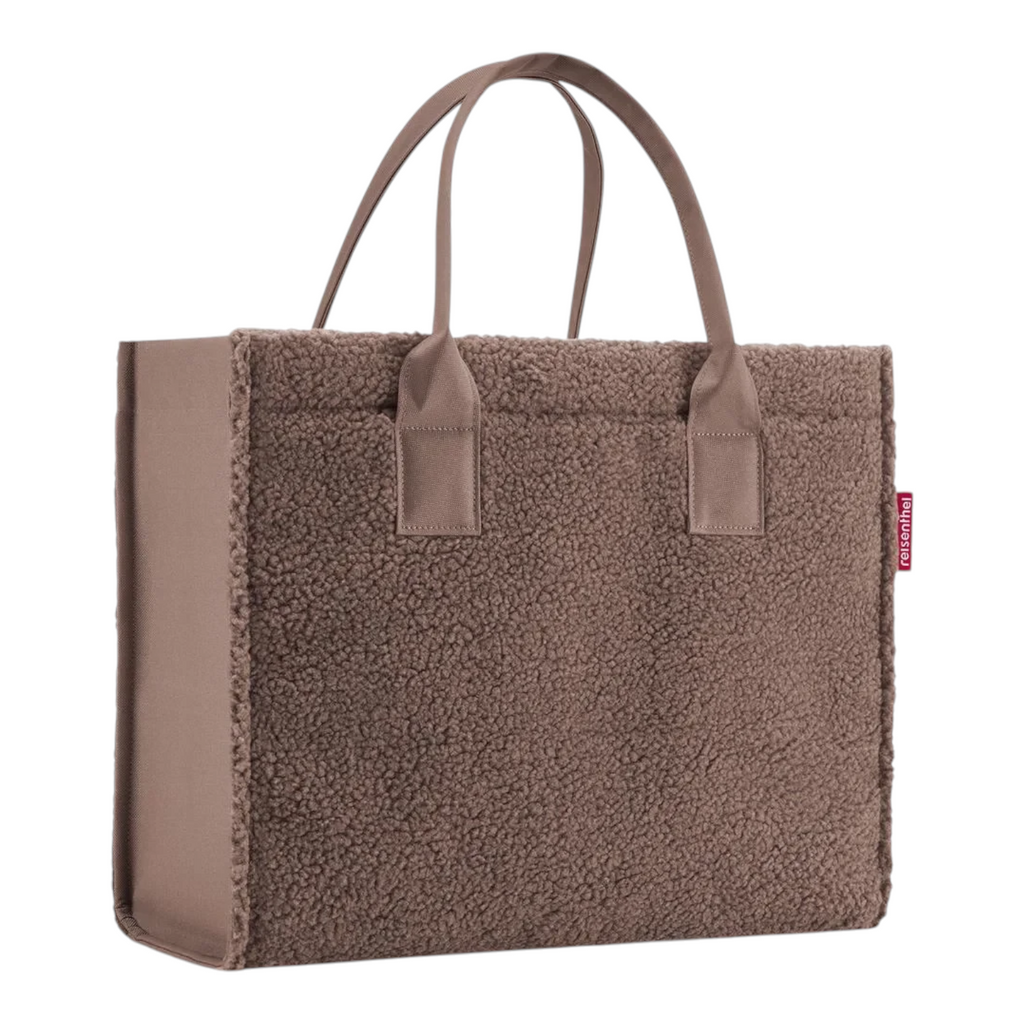 Lieblingstasche Daily Shopper tote bag in brown teddy fleece material with matching handles