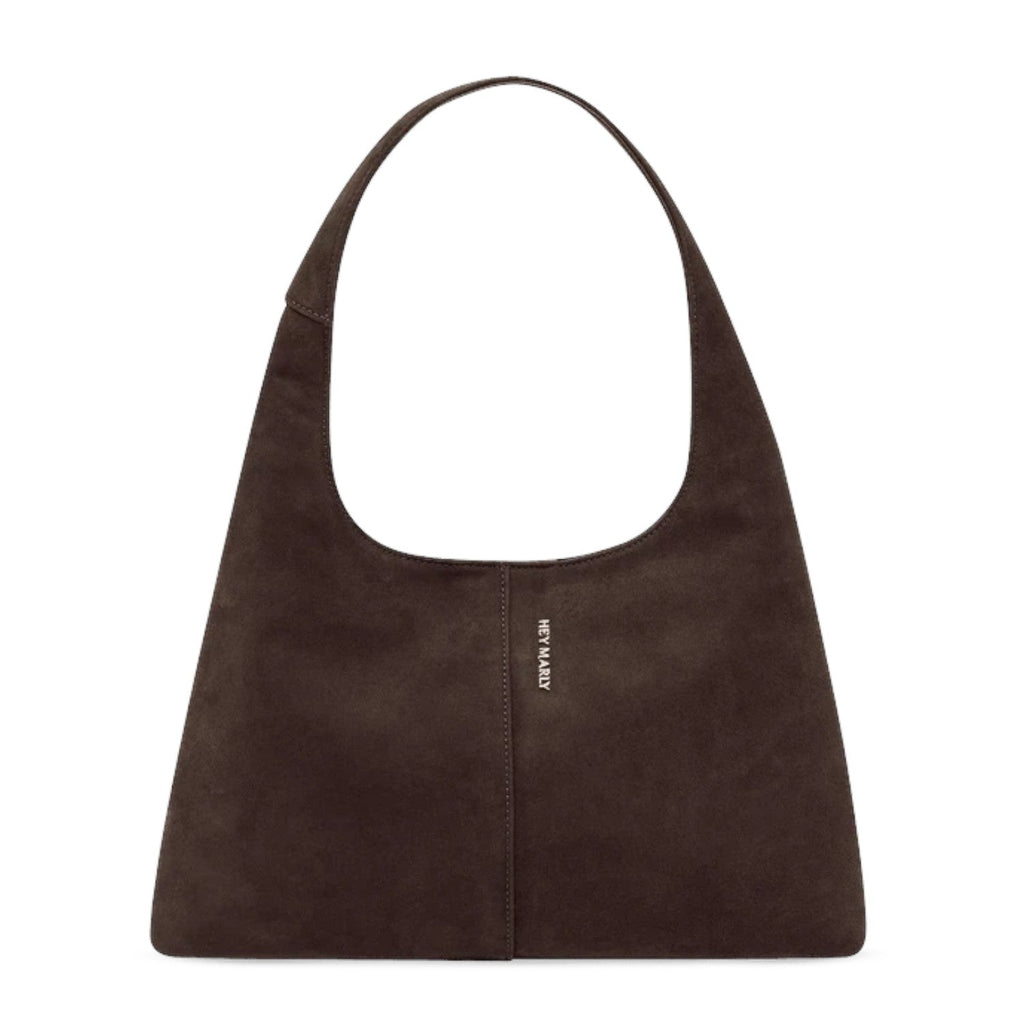 Lieblingstasche Alltime Lover ReSuede M dark brown suede hobo bag with a minimalist shoulder strap design