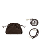 Lieblingstasche Cool Companion Suede S dark brown suede drawstring pouch bag with detachable shoulder strap
