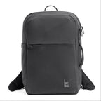 Lieblingstasche dark grey commuter backpack with multiple zip pockets and padded straps.