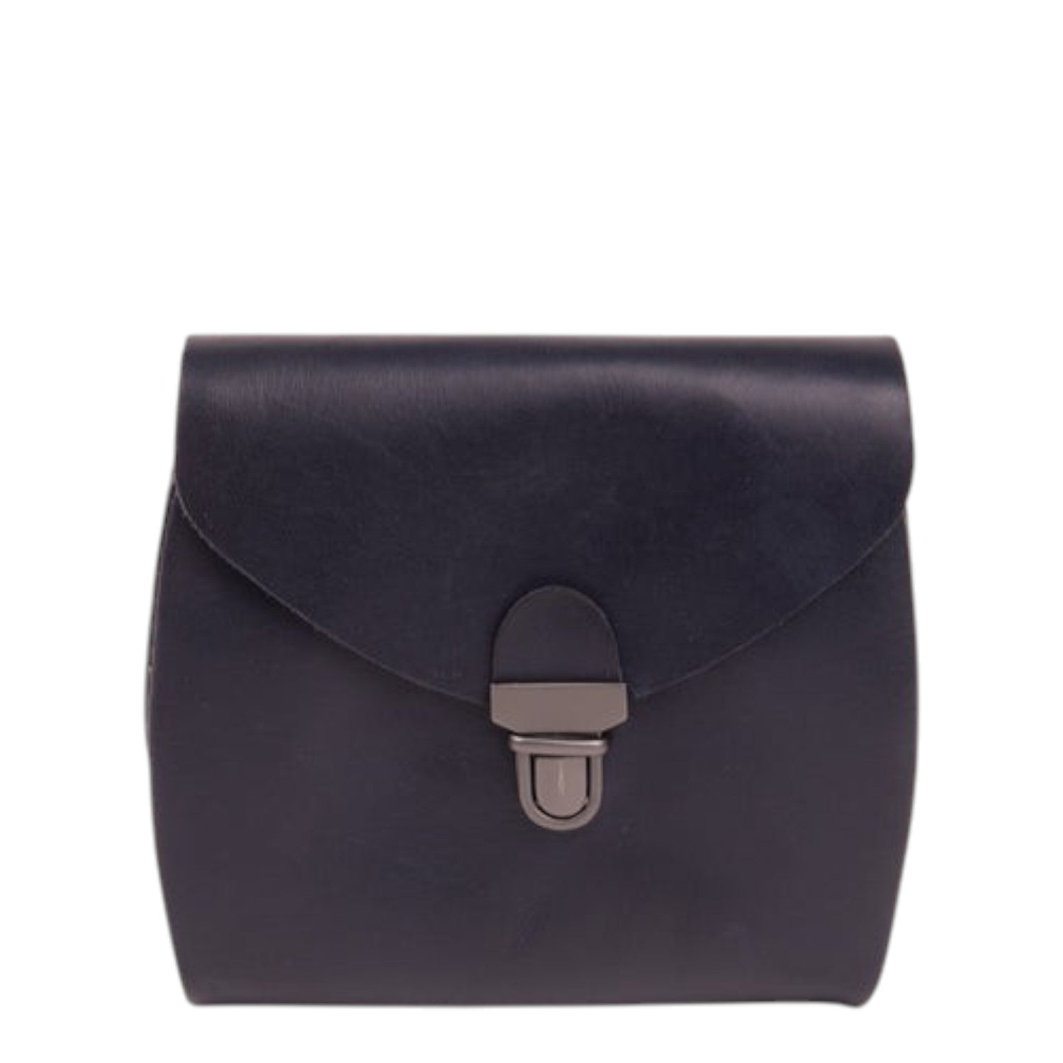 Lieblingstasche Fold Wallet S, a dark navy leather wallet with a turn-lock closure and a minimalist design.