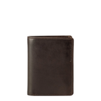 Lieblingstasche Duke dark brown leather wallet with minimalist vertical design and visible stitching