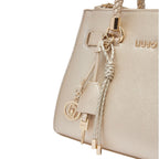 Lieblingstasche ECS Satchel S in metallic gold with braided handle detail and gold-tone logo charm