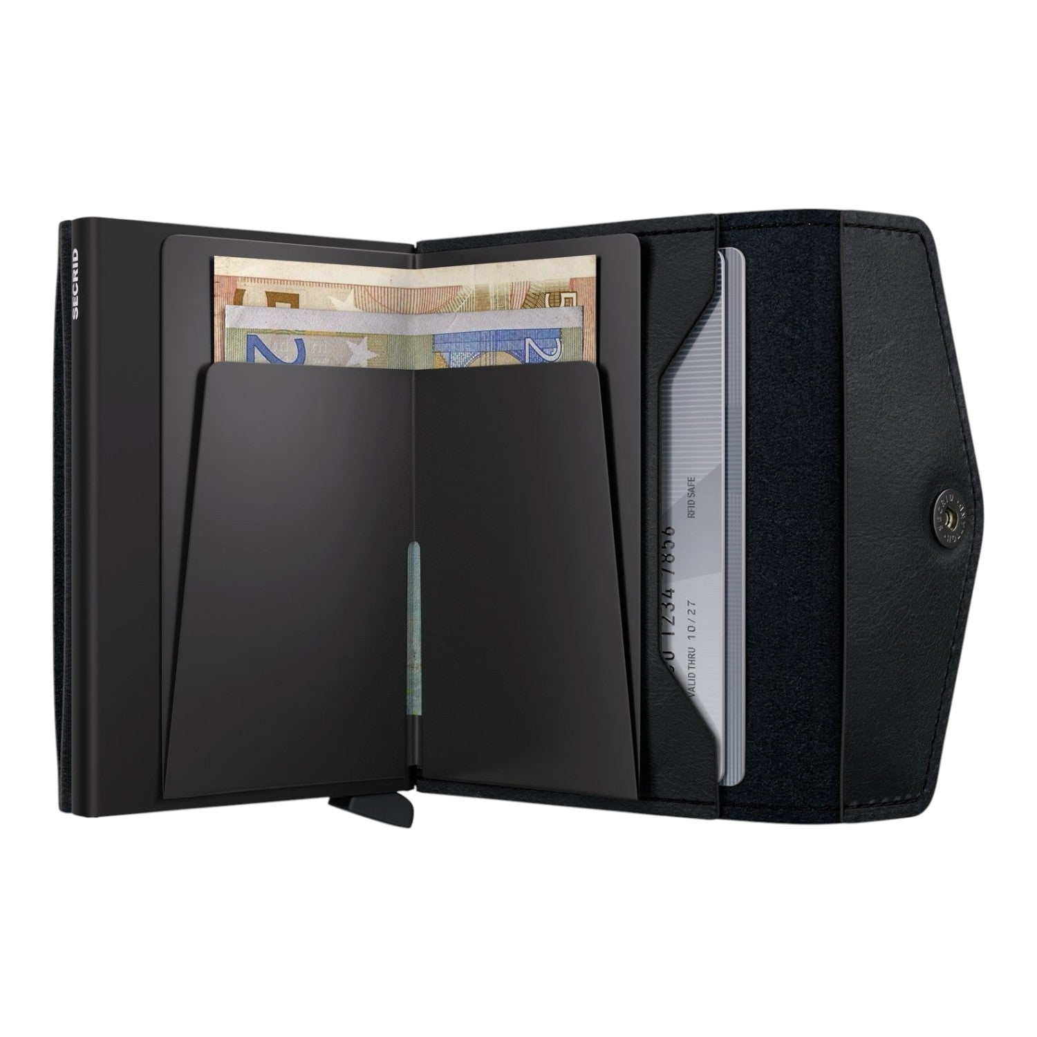 Lieblingstasche Envelope Vintage black leather card protector wallet with RFID protection and banknote compartment