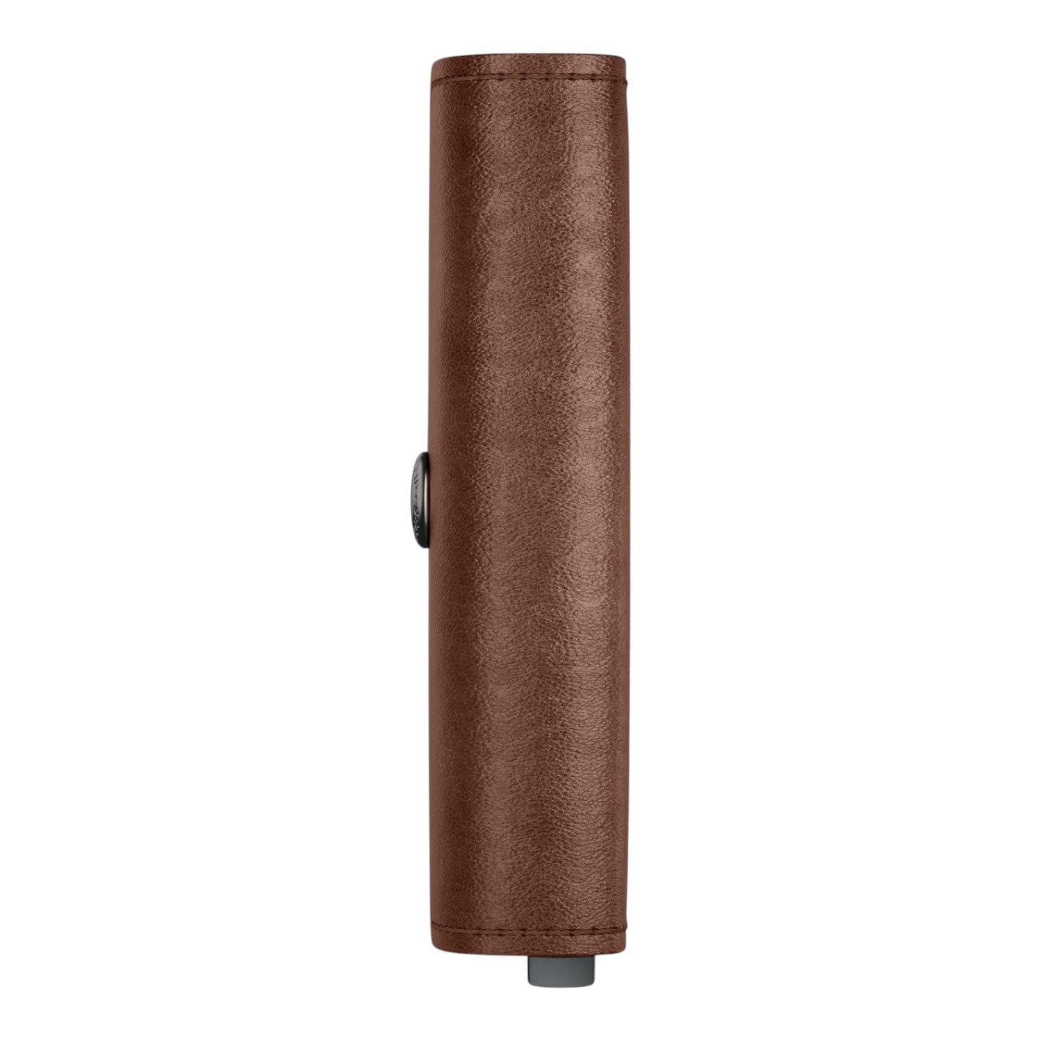 Lieblingstasche Envelope Vintage brown leather wallet side view with snap button closure