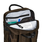 Lieblingstasche eoto Small16 brown daypack with open main compartment showing internal organizer pockets and laptop sleeve