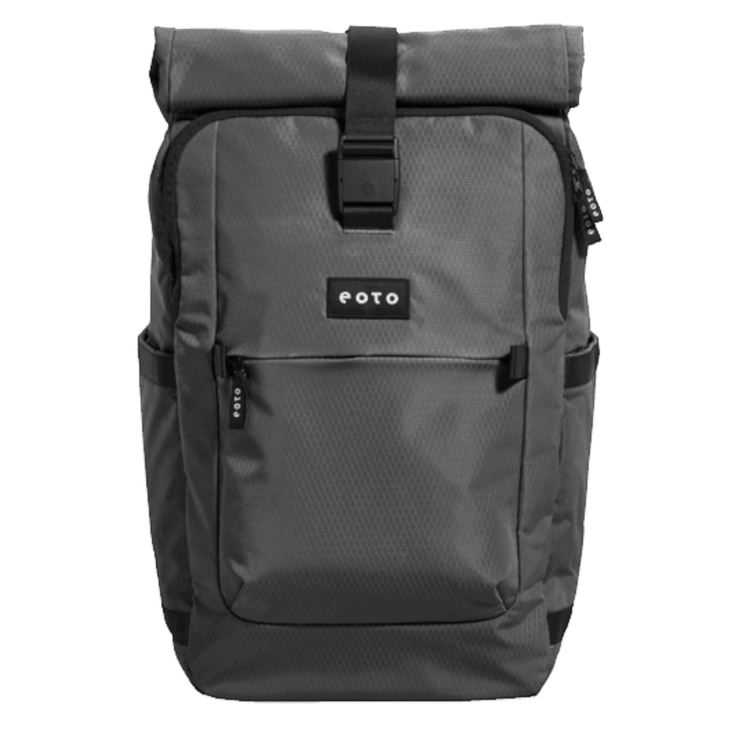 Lieblingstasche eoto Tall41 grey rolltop travel backpack with front pocket and buckle closure