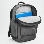 Lieblingstasche eoto Tidy22 grey business backpack with open main compartment containing a blue folder