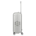 Lieblingstasche Eternity S23 silver aluminium suitcase with TSA lock and telescopic handle, ideal for weekend trips.