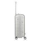 Lieblingstasche Eternity 4W S23 silver aluminum trolley suitcase with telescopic handle and spinner wheels.